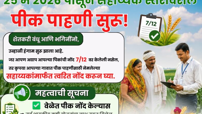 शेतकऱ्यांची चिंता मिटली; यंदापासून सरकारी सहाय्यकच करणार पीक पेरा नोंदणी