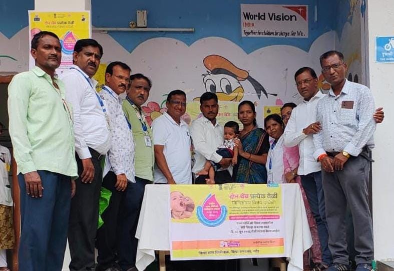 पल्स पोलिओ लसीकरण मोहिमेला भोकरमध्ये उत्स्फूर्त प्रतिसाद; ४ हजारांहून अधिक बालकांपैकी ३,६९३ जणांना लस
